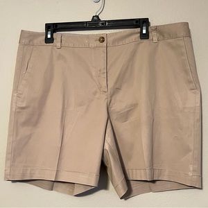 Talbots Women's Size 16 Weekend Chino Shorts Tan Classic Casual Cotton